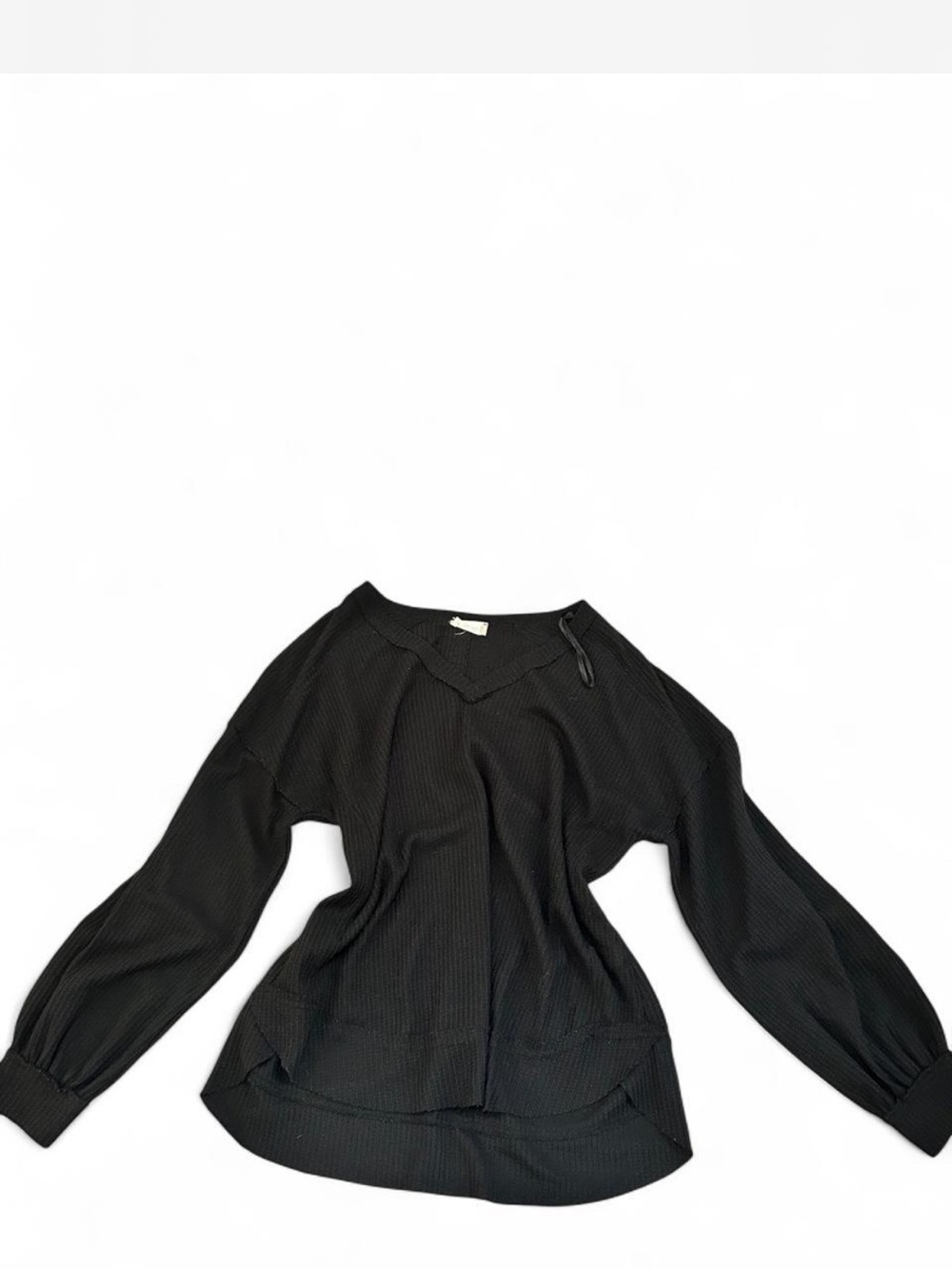 Altar'd State Black V-Neck Waffle Knit Sweater